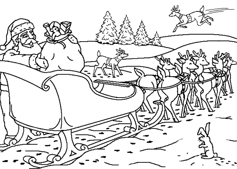 coloriage traineau magique du pere noel